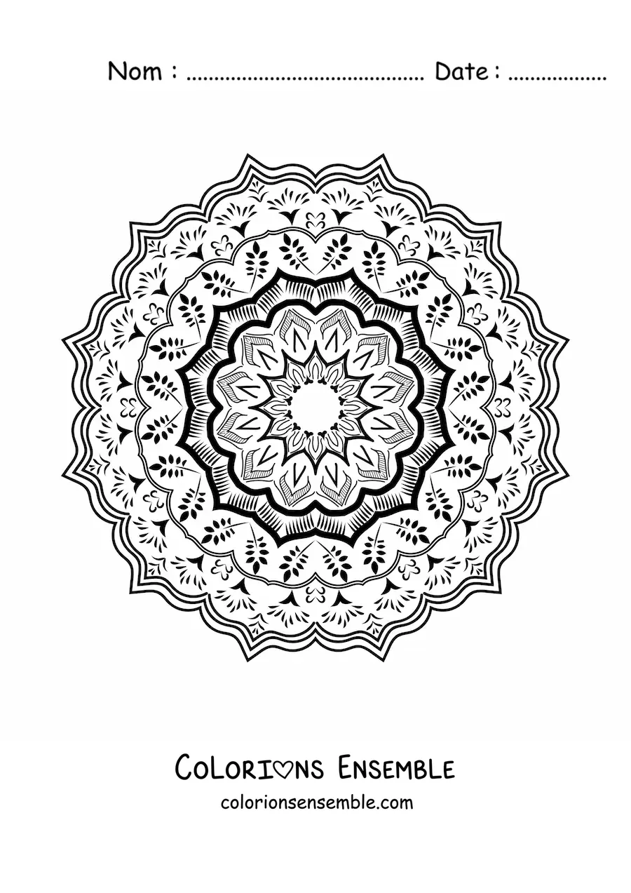Image à colorier d’un mandala abstrait