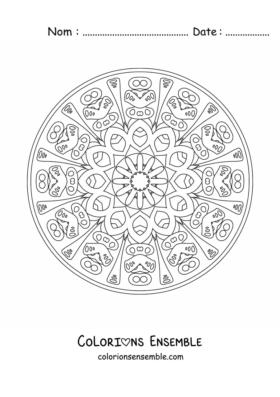 Image à colorier d’un mandala abstrait