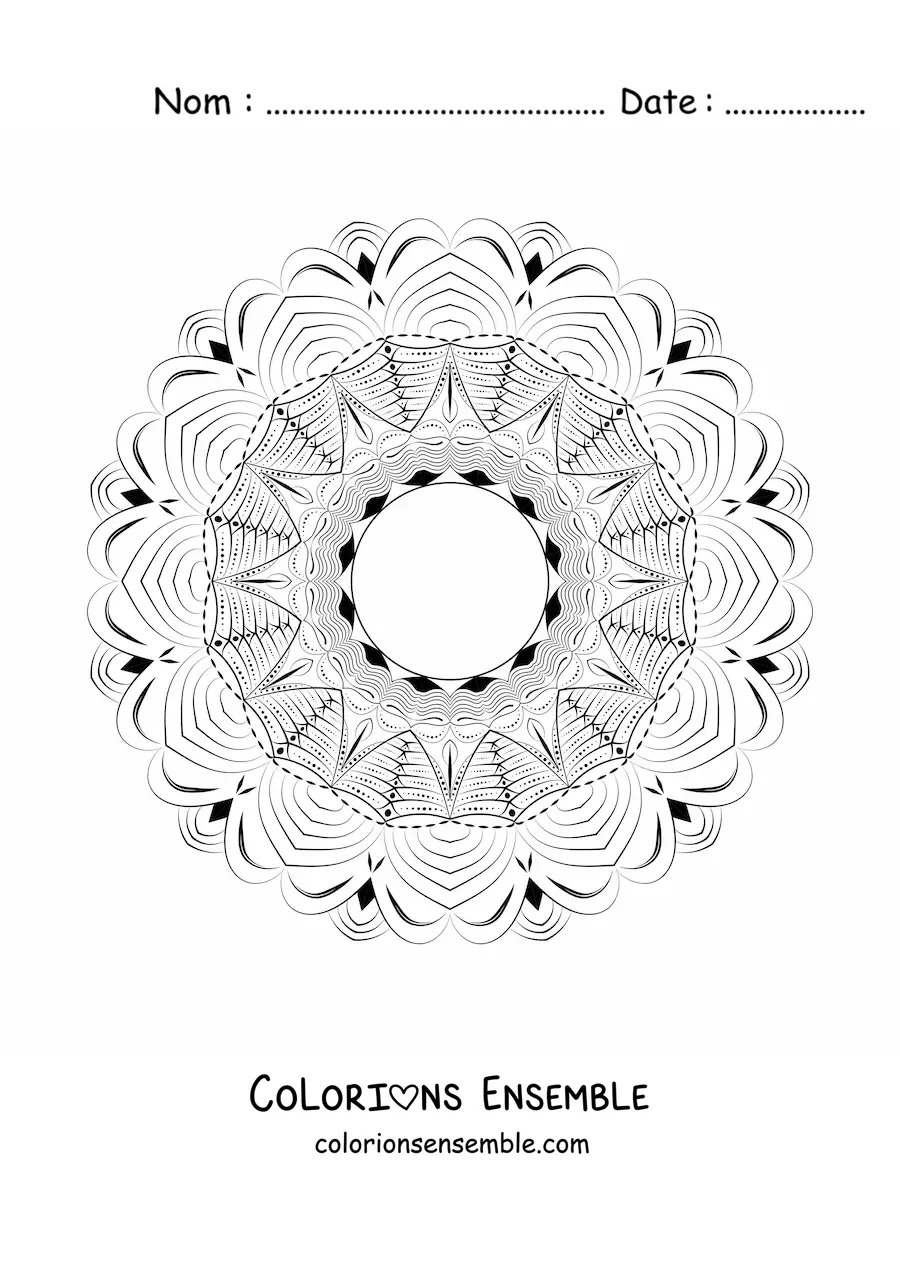 Image à colorier d’un mandala abstrait