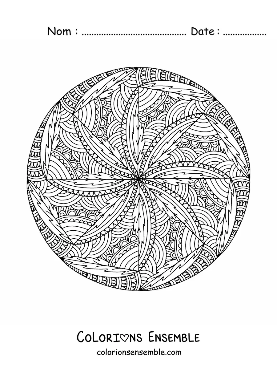 Image à colorier d'un mandala abstrait dans le style Zentangle