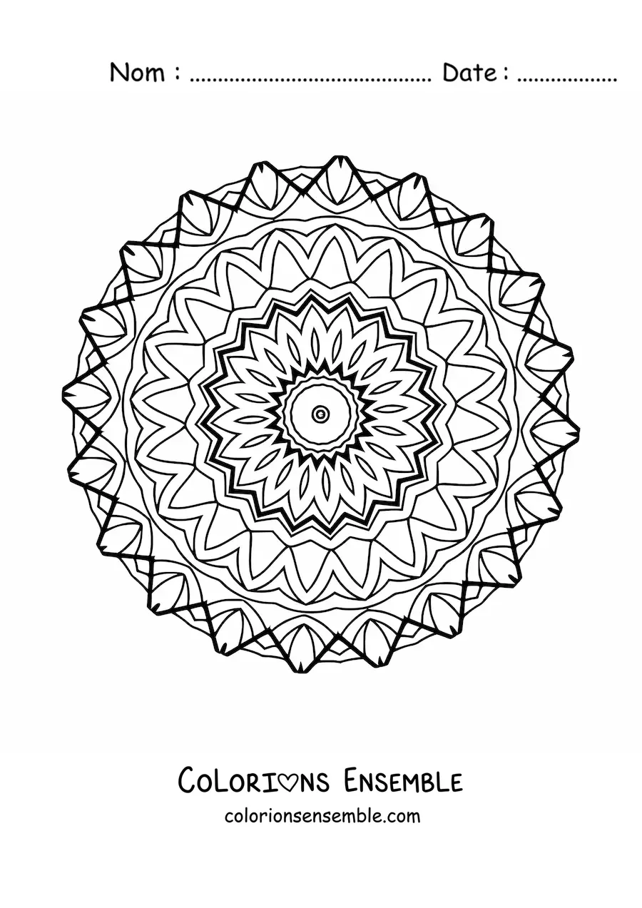 Coloriage d'un mandala pour les personnes âgées