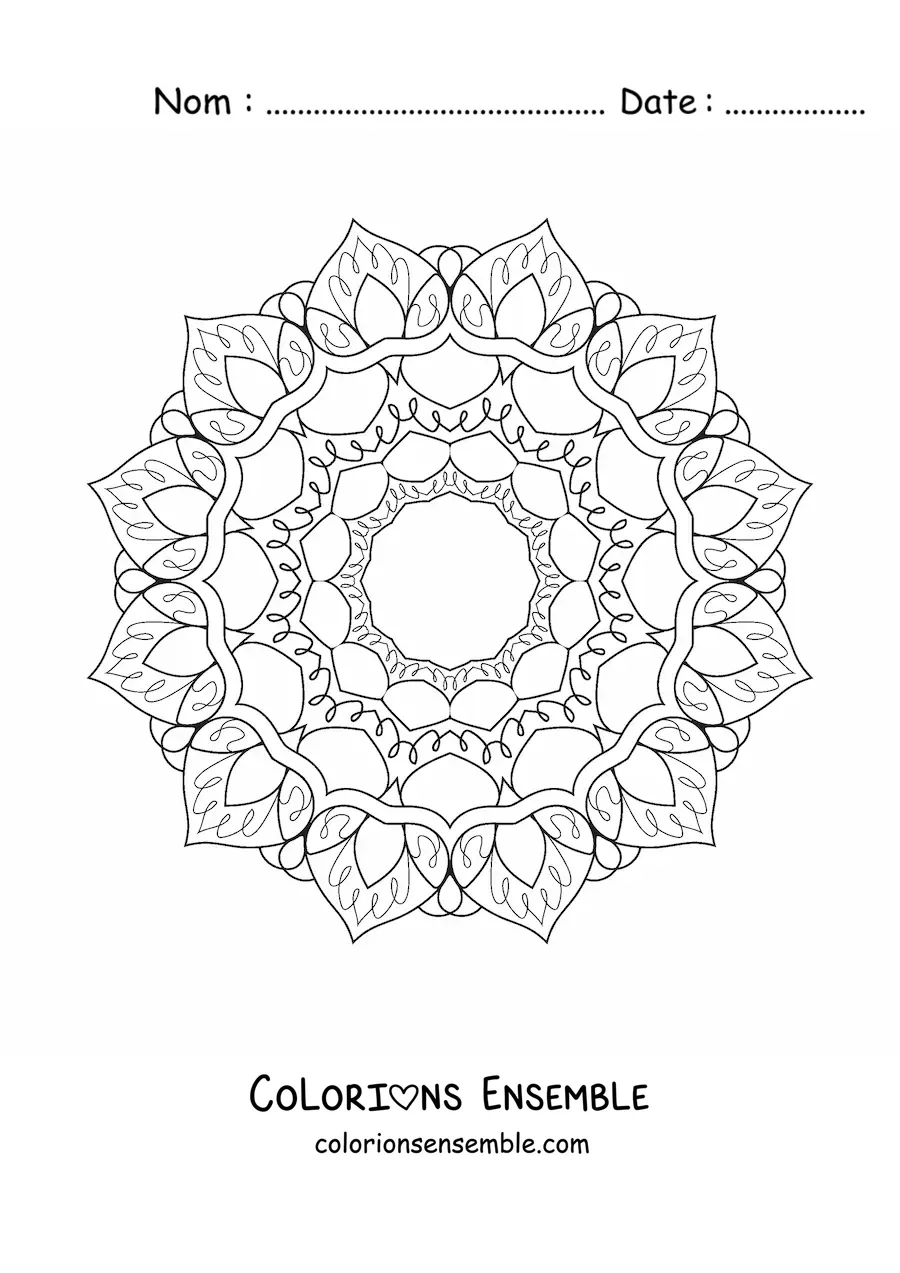 Coloriage d'un mandala pour les personnes âgées