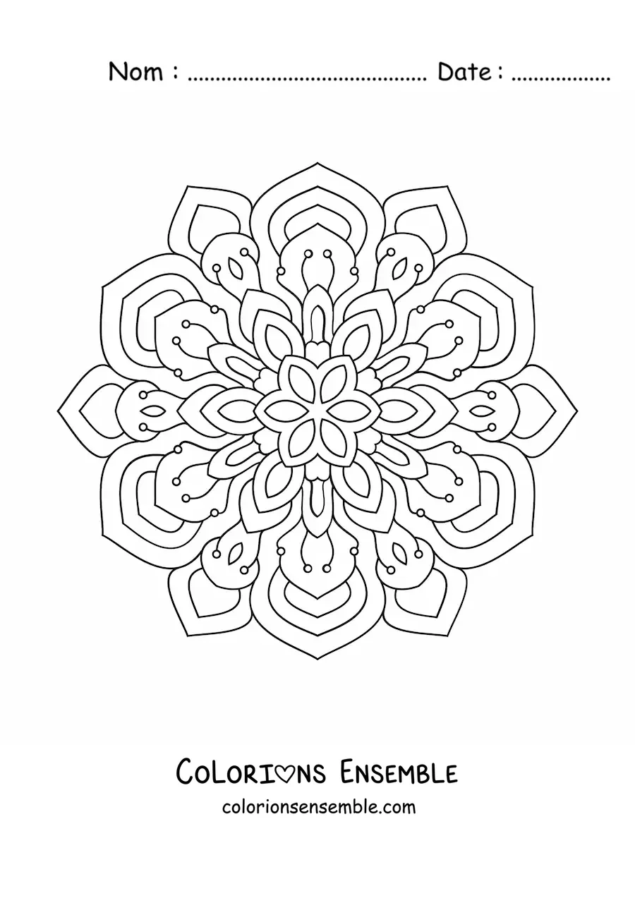 Coloriage d'un mandala pour les personnes âgées