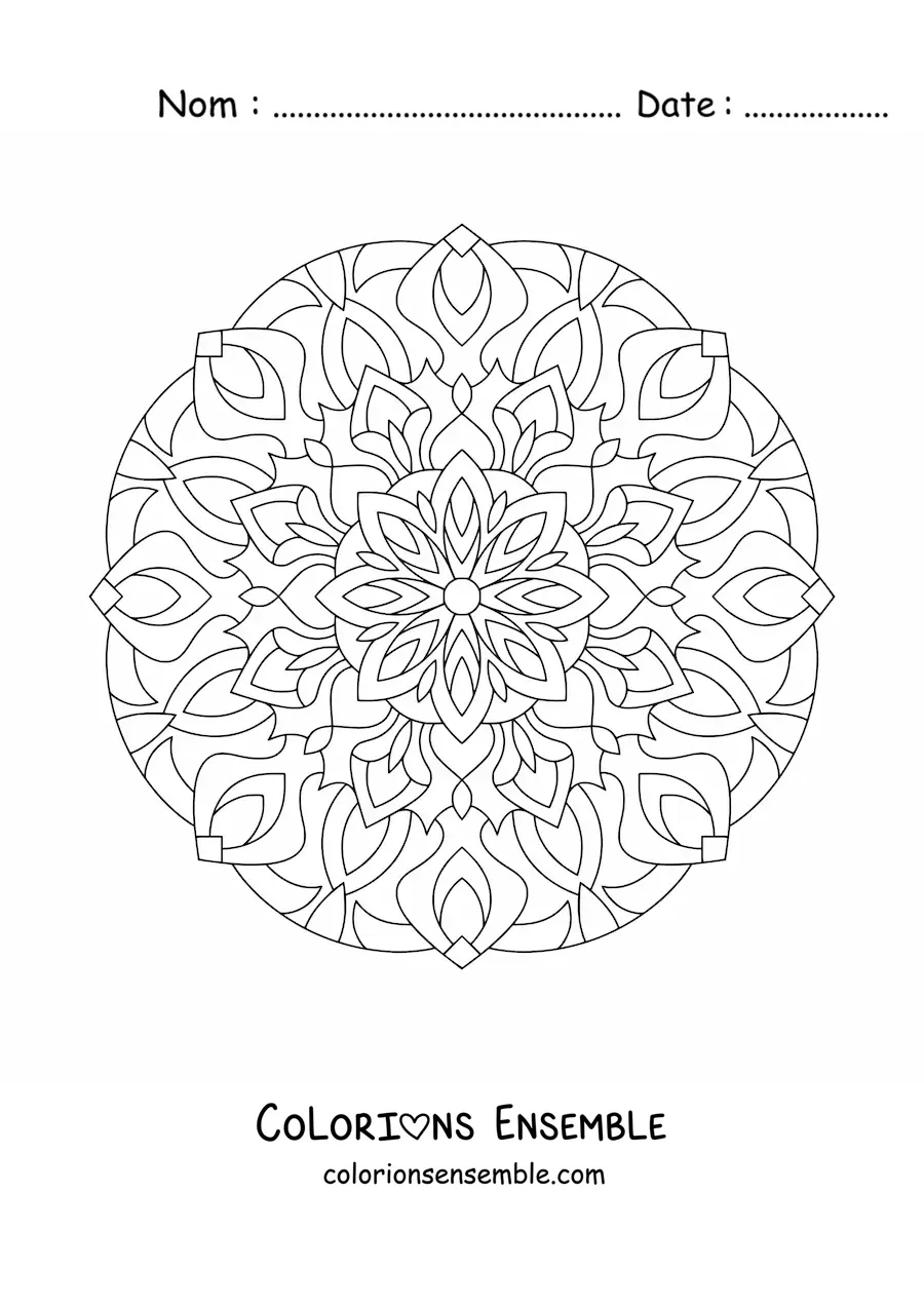 Coloriage d'un mandala pour les personnes âgées