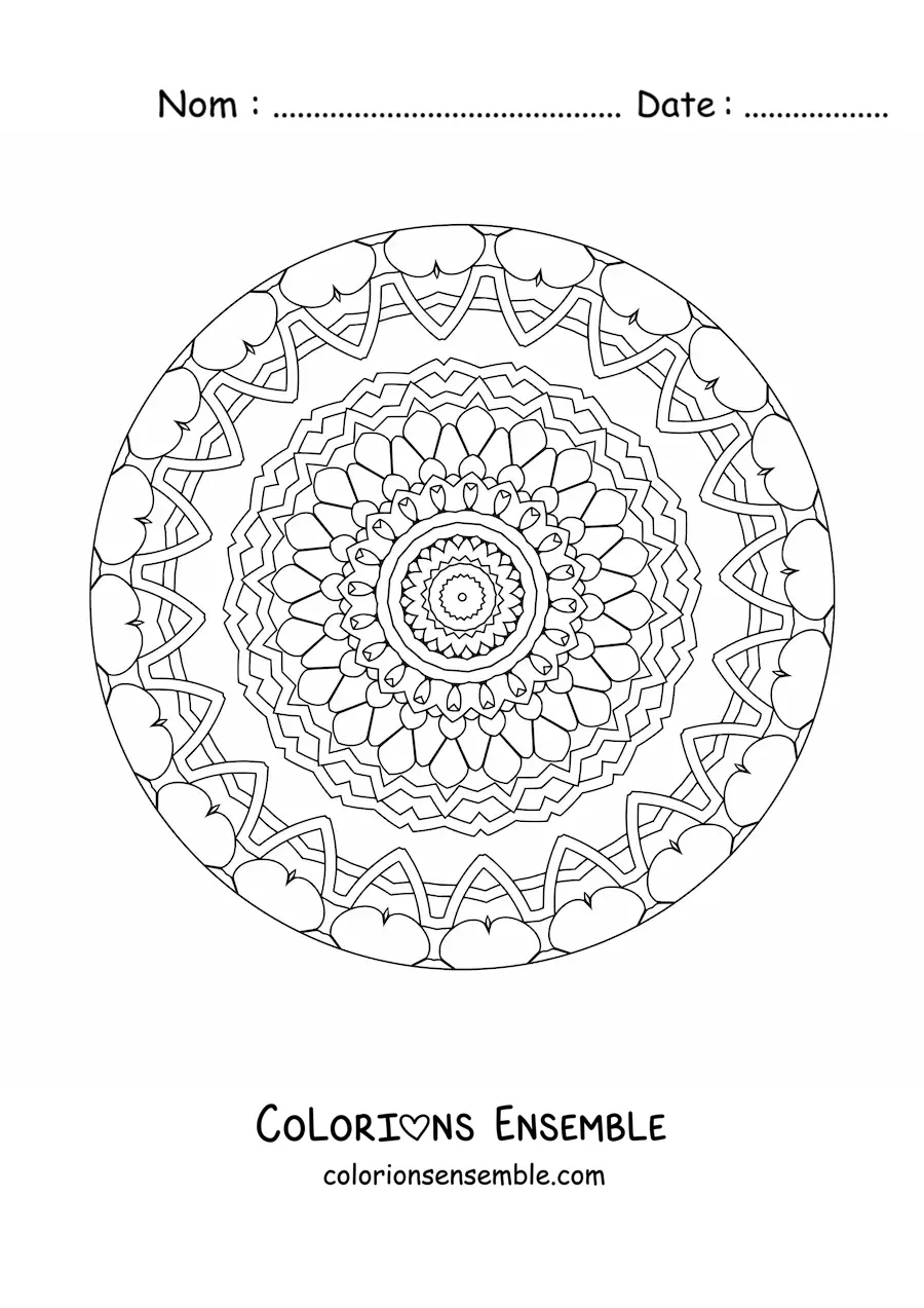 Coloriage d'un mandala pour les personnes âgées