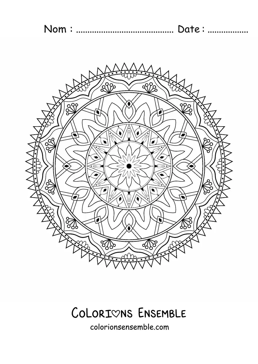 Coloriage d'un mandala pour les personnes âgées