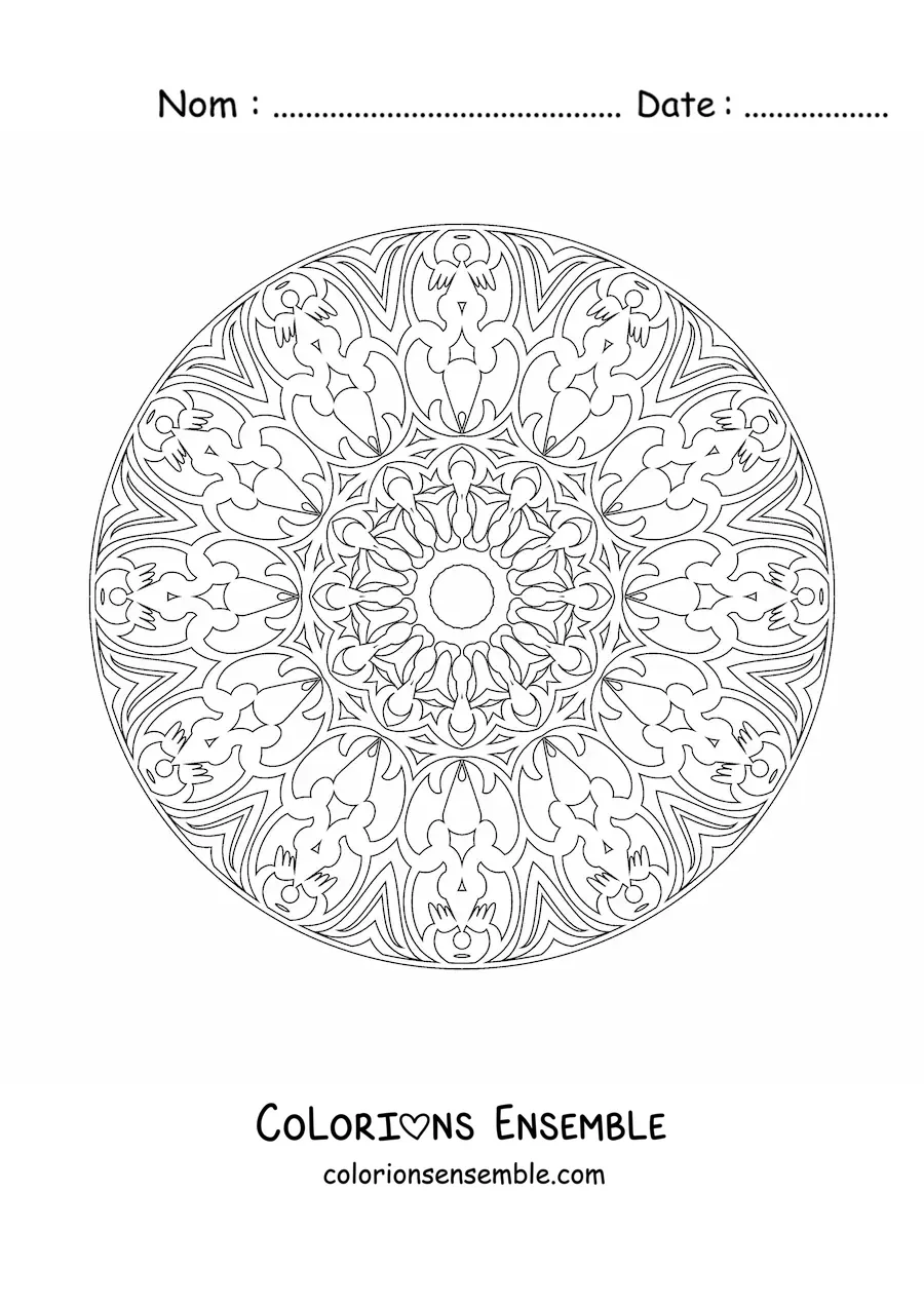 Coloriage d'un mandala pour adultes