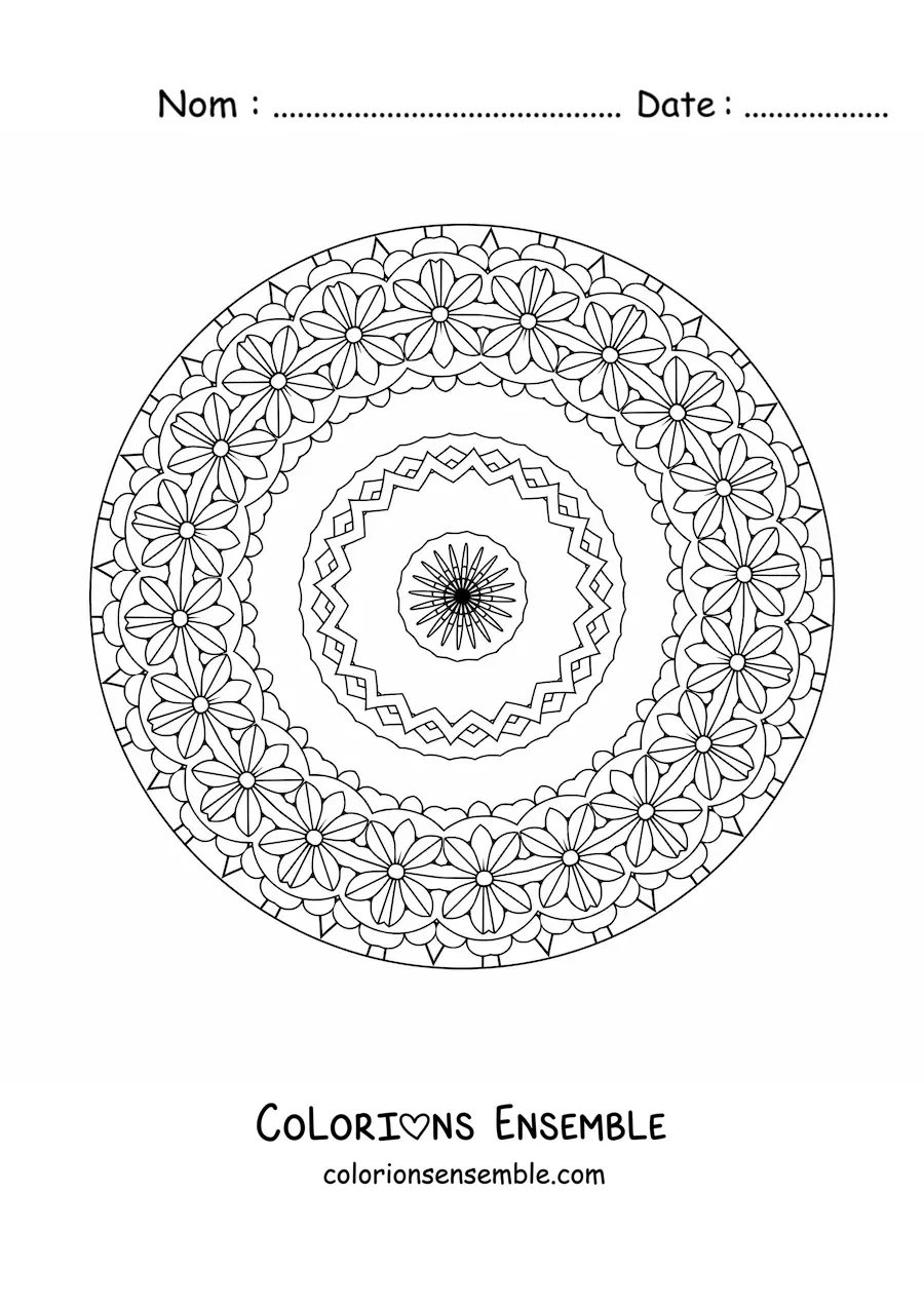 Coloriage d'un mandala pour adultes