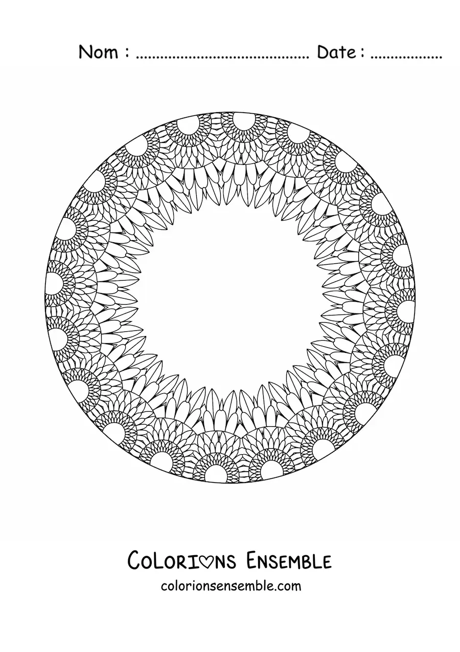Coloriage d'un mandala relaxant pour adultes