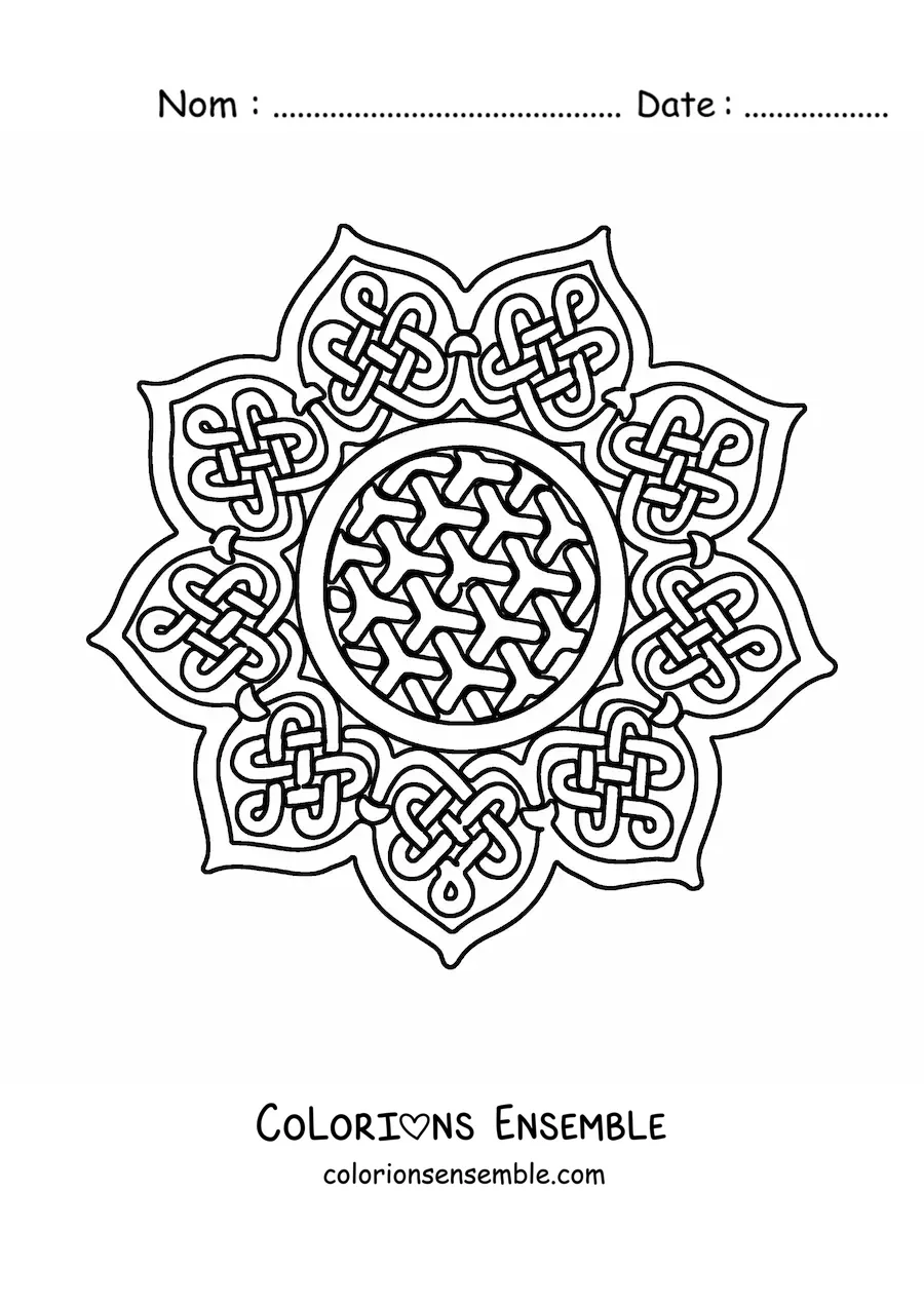 Coloriage d'un mandala celtique