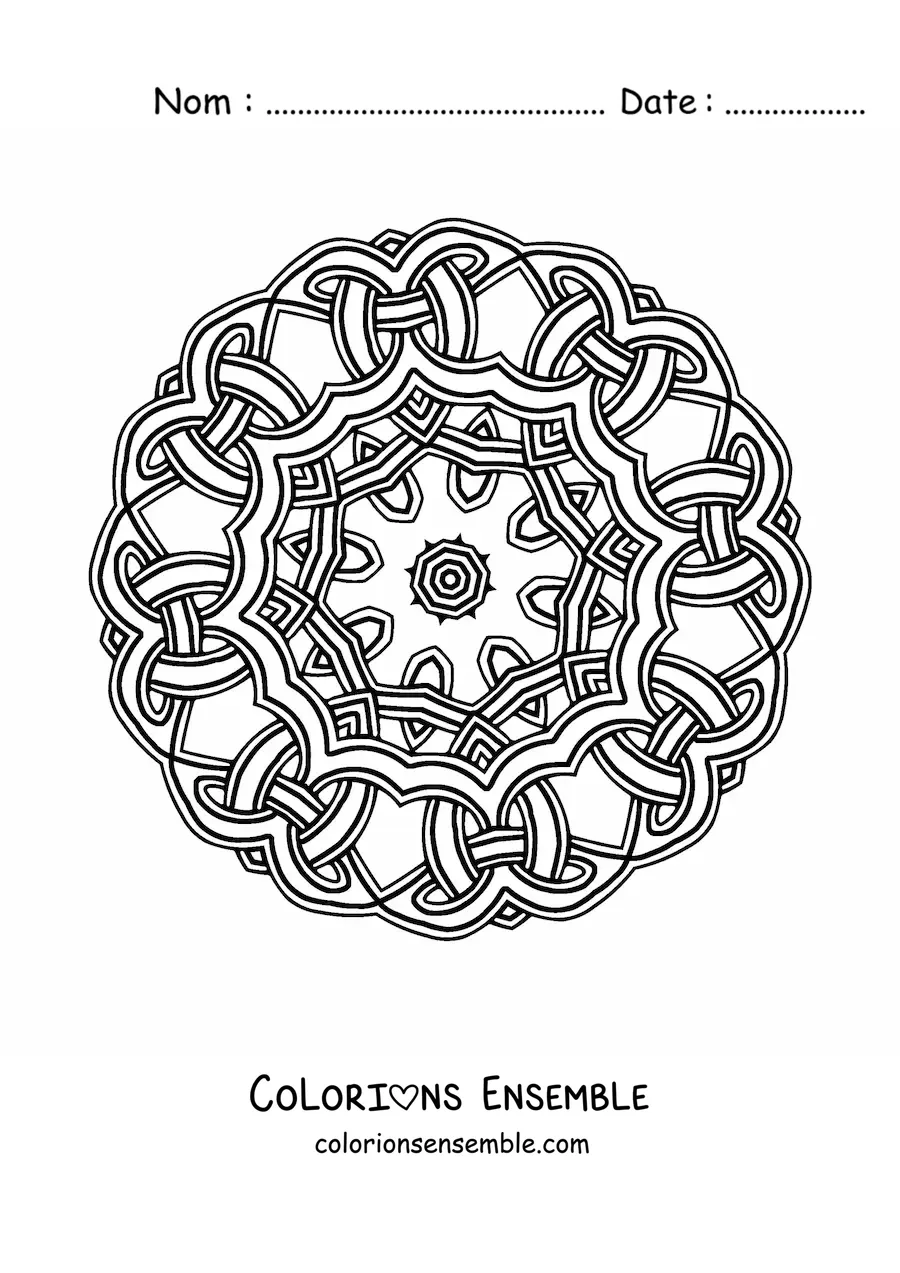 Coloriage d'un mandala celtique