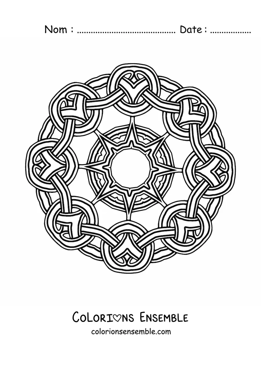 Coloriage d'un mandala celtique