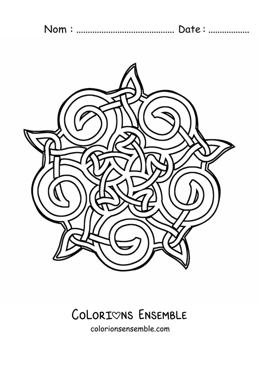 Coloriage d'un mandala celtique