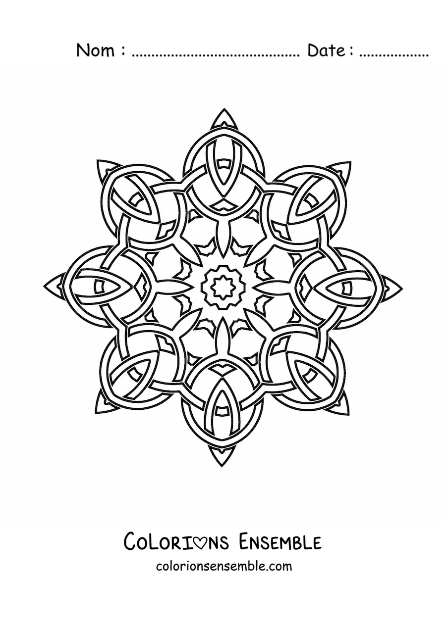 Coloriage d'un mandala celtique