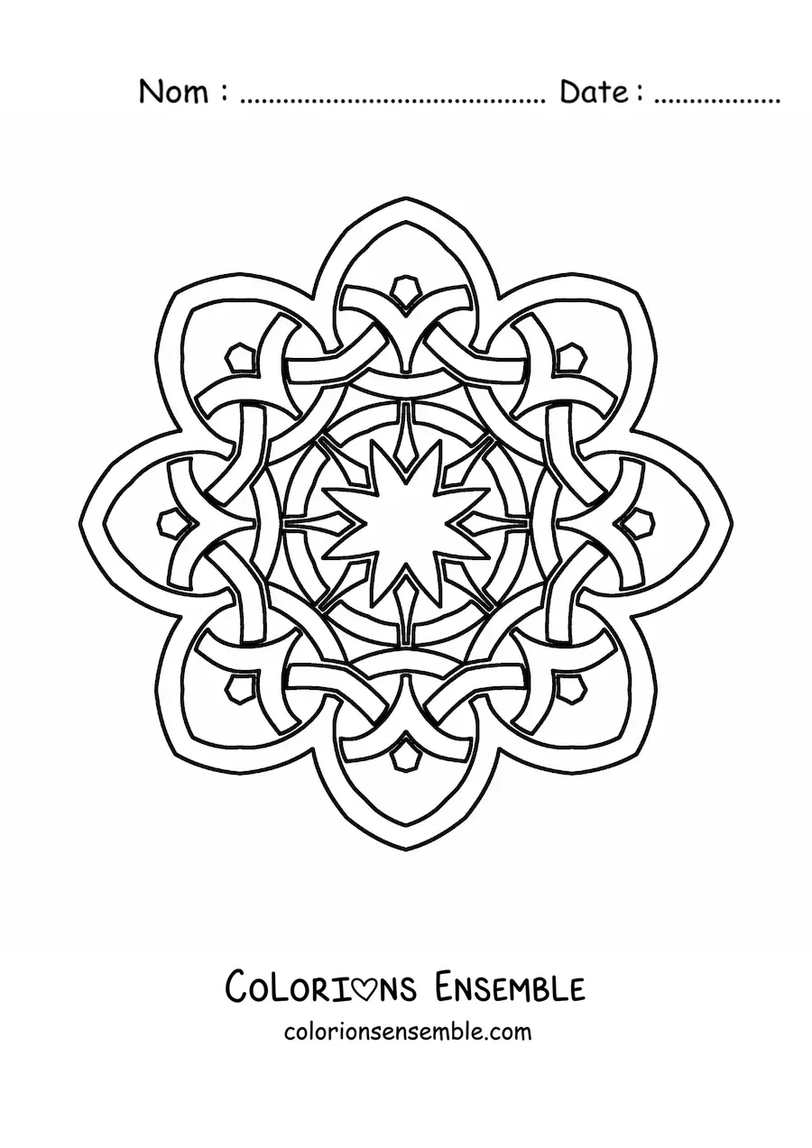 Coloriage d'un mandala celtique