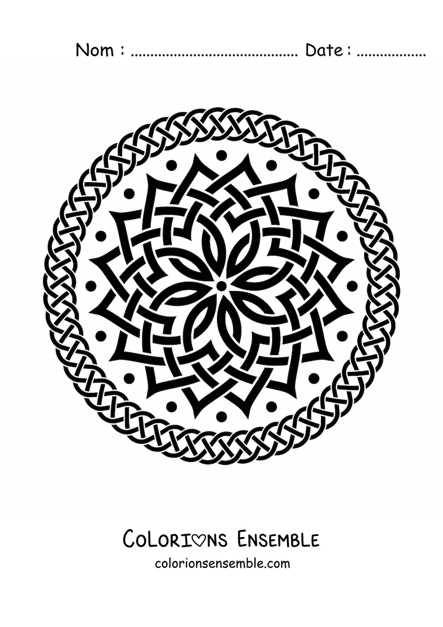 Coloriage d'un mandala celtique