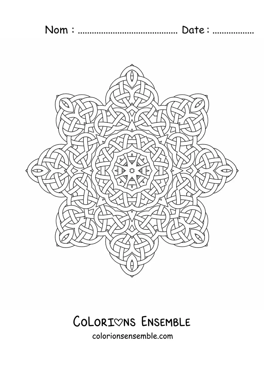 Coloriage d'un mandala celtique