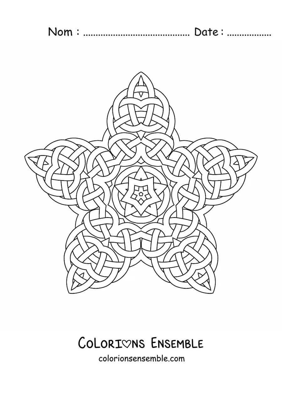 Coloriage d'un mandala celtique