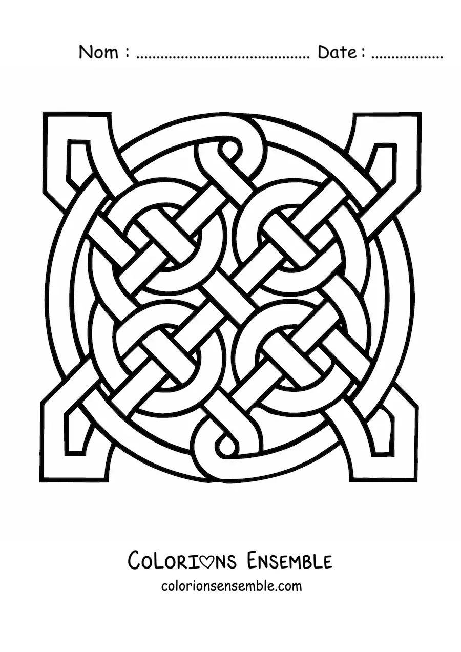 Coloriage d'un mandala de nœud celtique