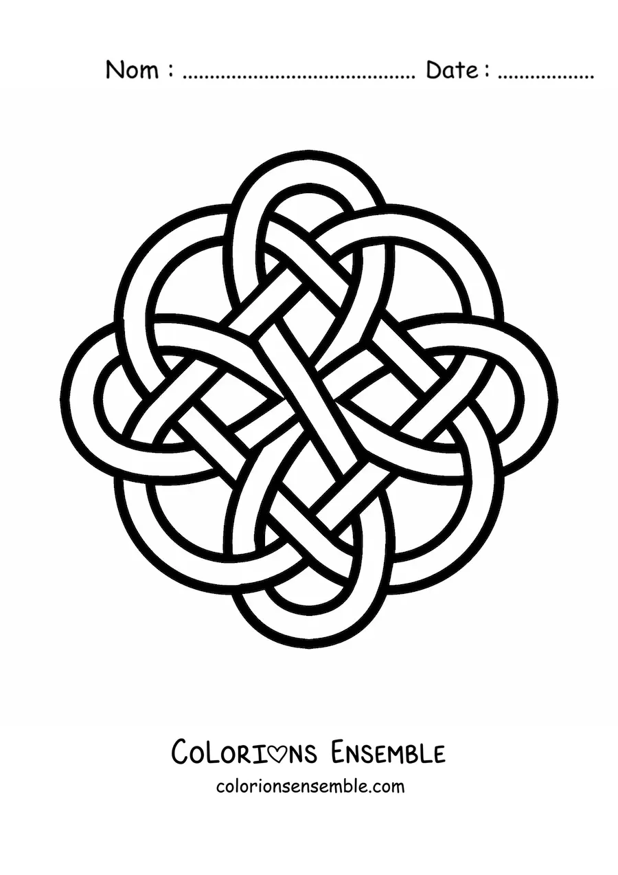 Coloriage d'un mandala de nœud celtique