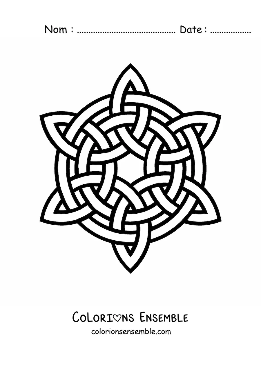 Coloriage d'un mandala de nœud celtique