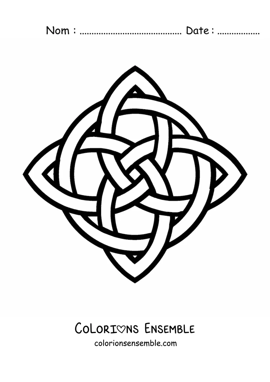Coloriage d'un mandala de nœud celtique