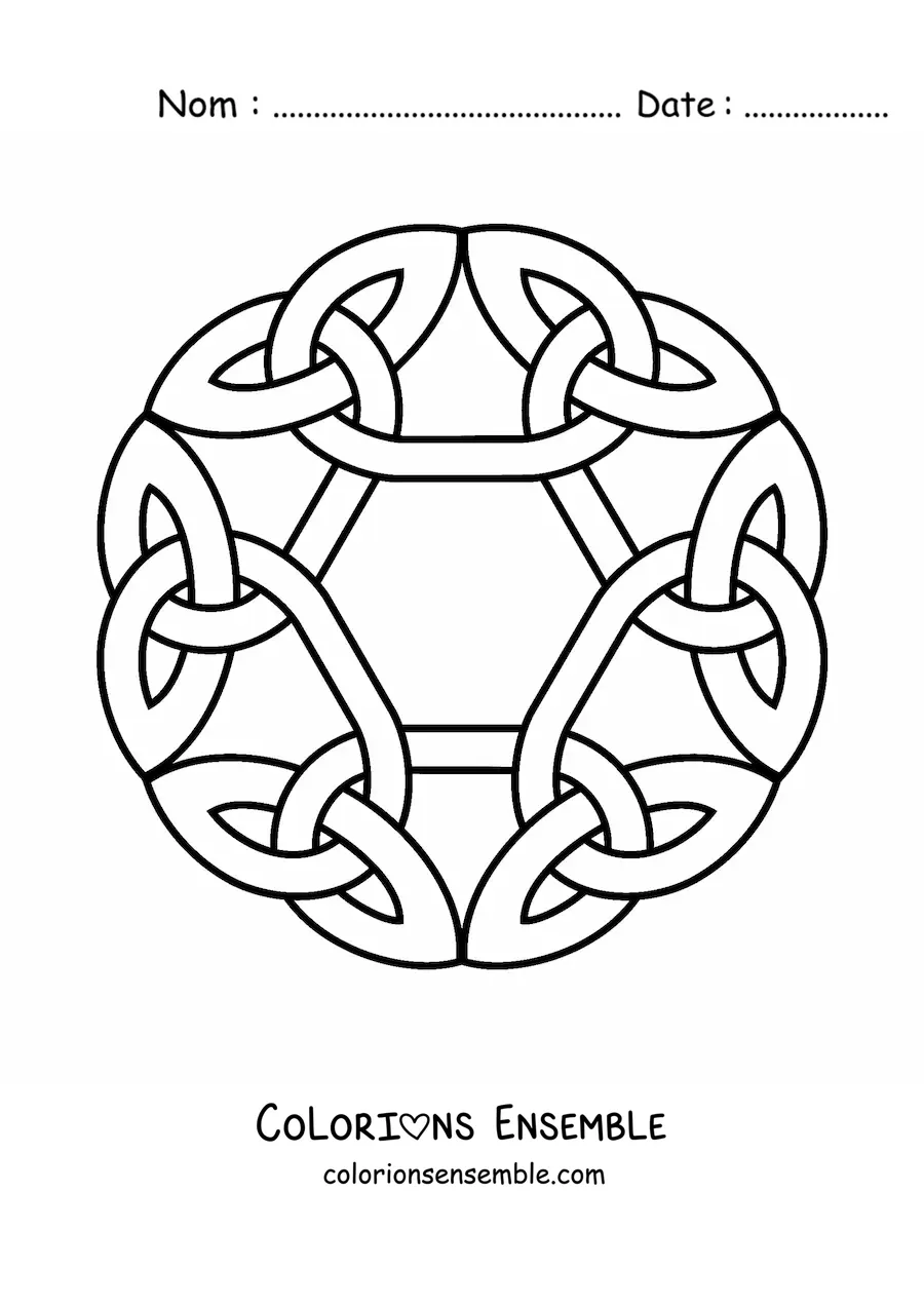 Coloriage d'un mandala de nœud celtique