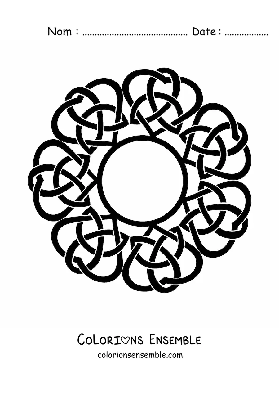 Coloriage d'un mandala de nœud celtique
