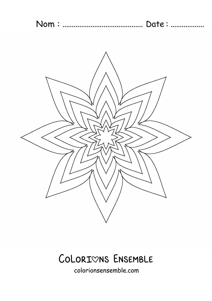 Coloriage d'un mandala étoile facile