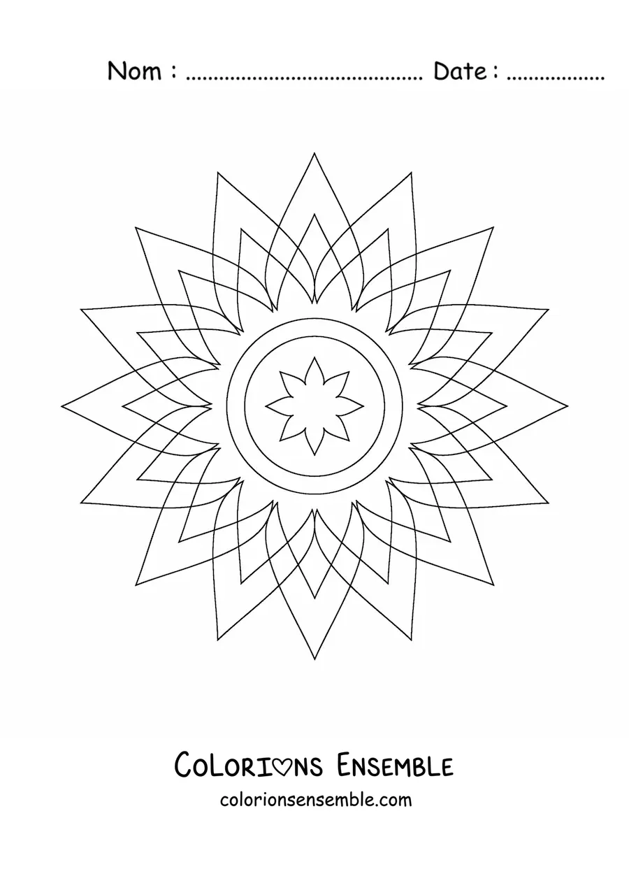 Coloriage d'un mandala étoile facile