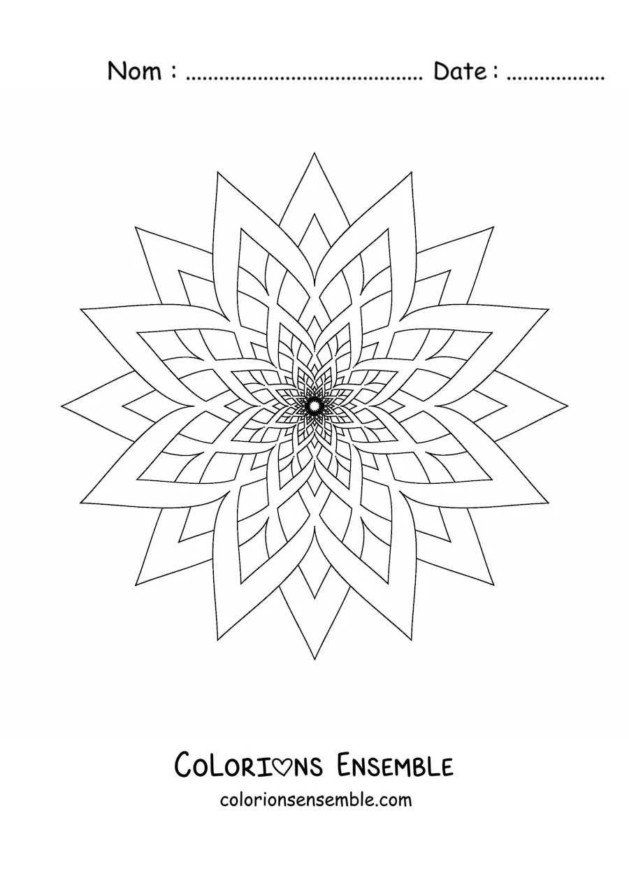 Coloriage d'un mandala étoile facile