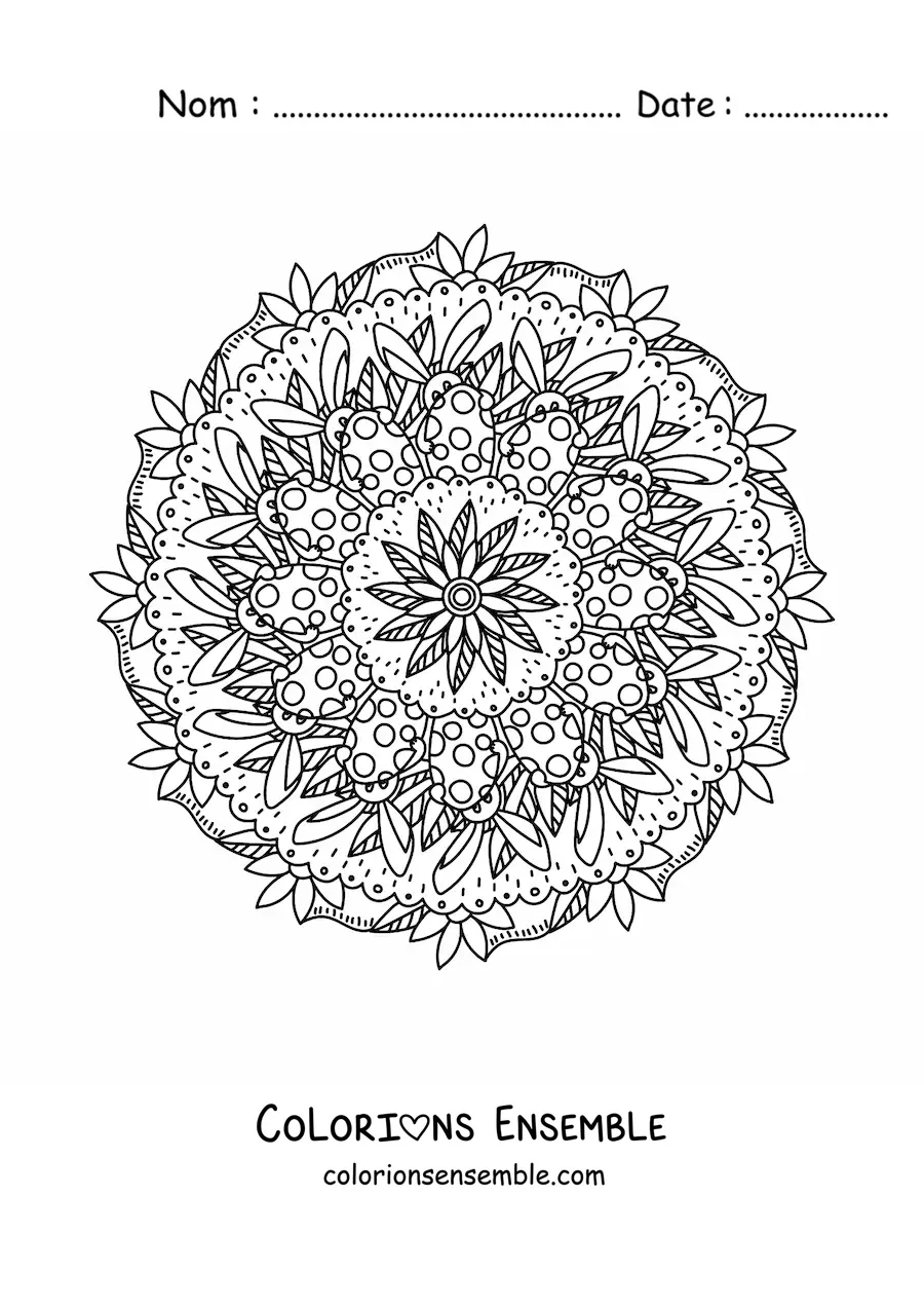 Coloriage d'un mandala de lapin de Pâques