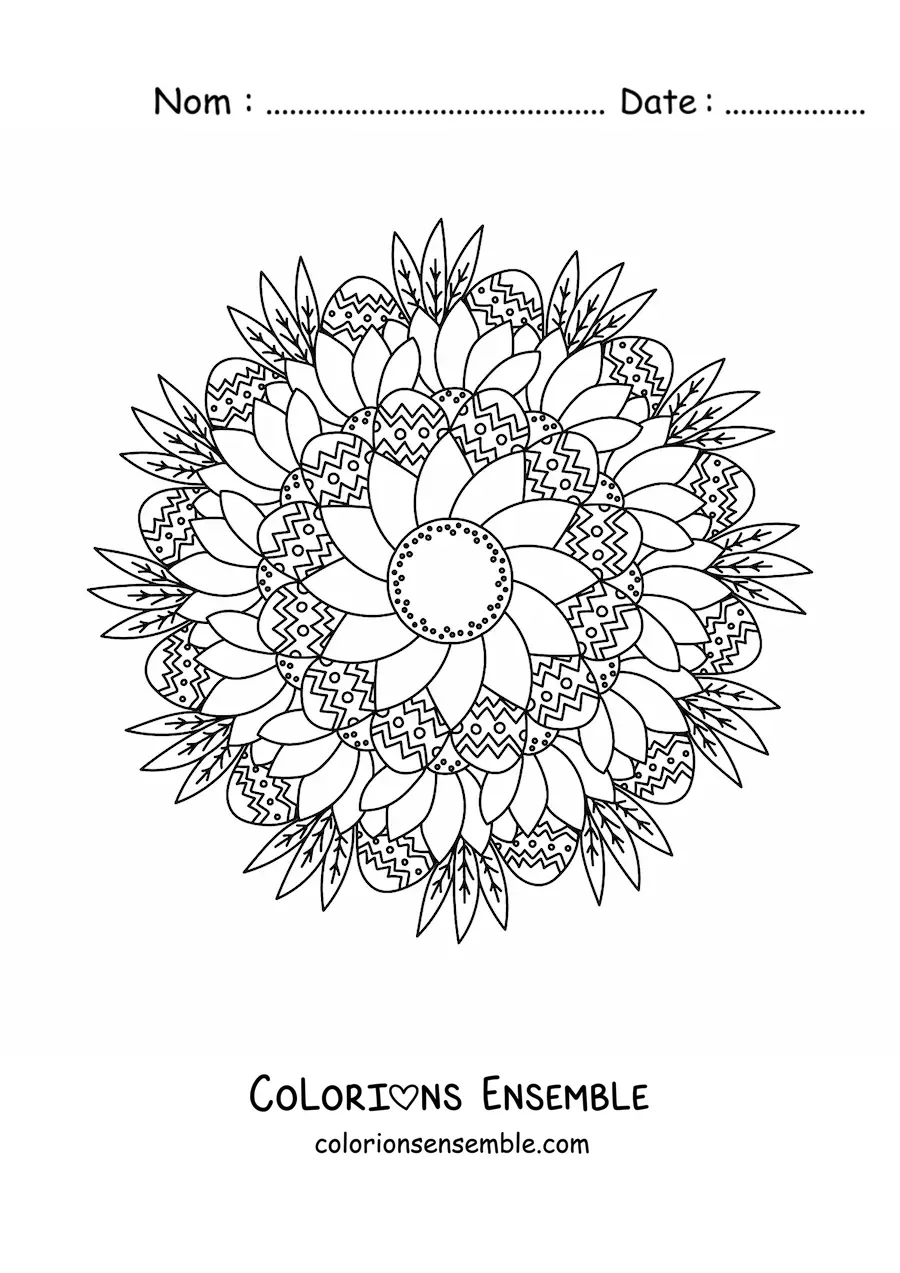 Coloriage d’un mandala de Pâques