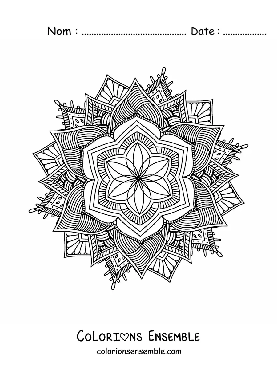 Image à colorier d'un mandala bouddhiste pour adultes