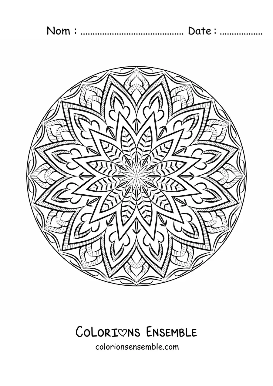 Image à colorier d'un mandala circulaire abstrait