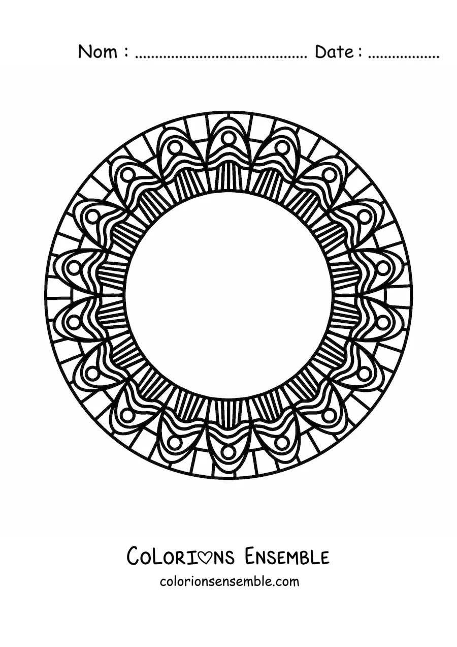Image à colorier d'un mandala circulaire