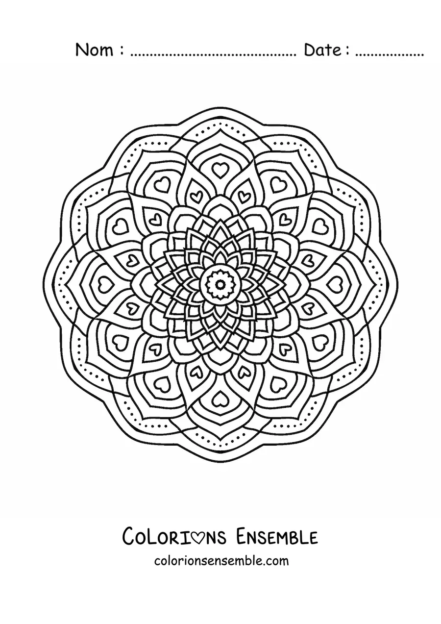 Image à colorier d'un mandala indien