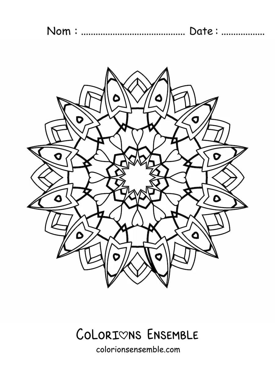 Image à colorier d'un mandala indien