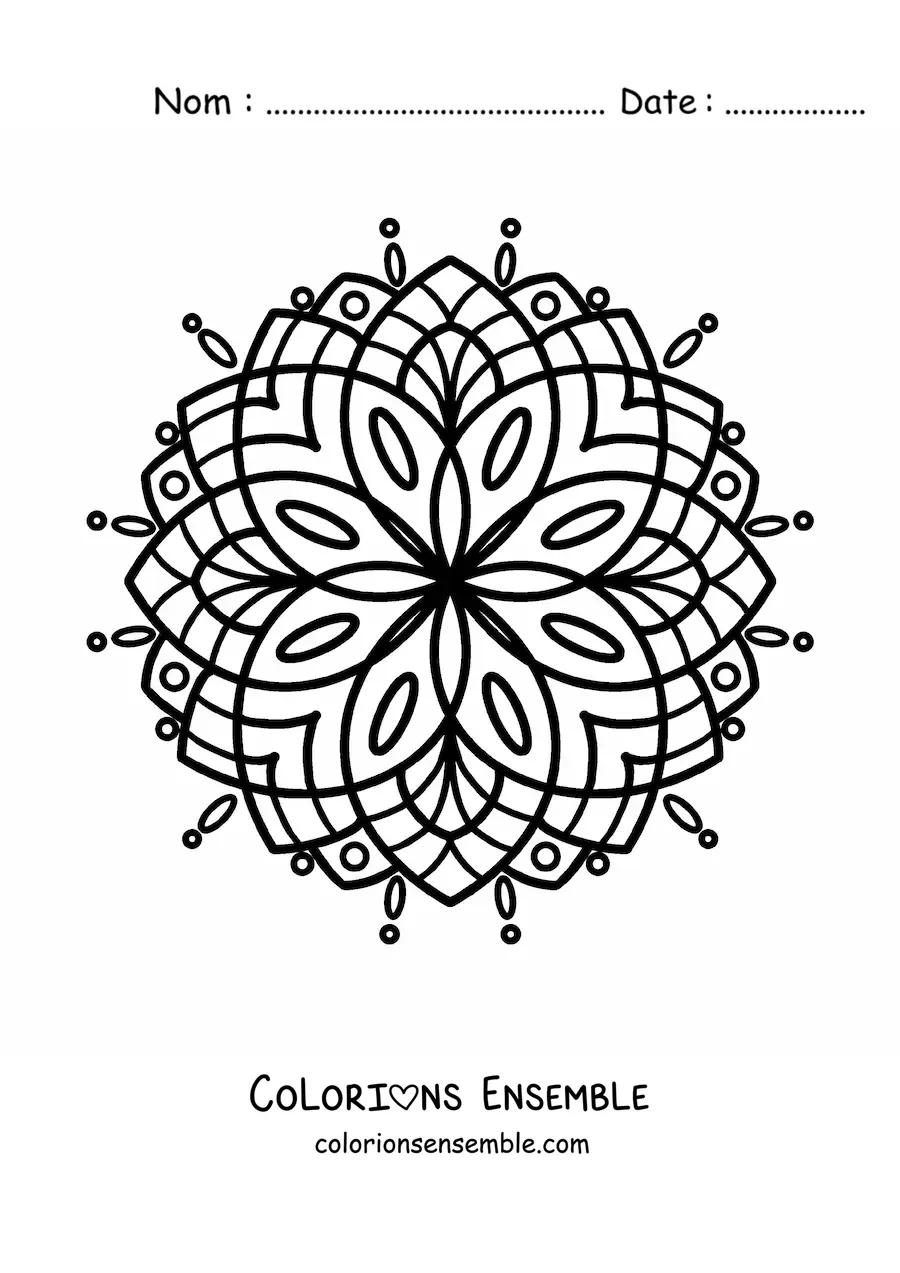 Image à colorier d'un mandala anti-stress