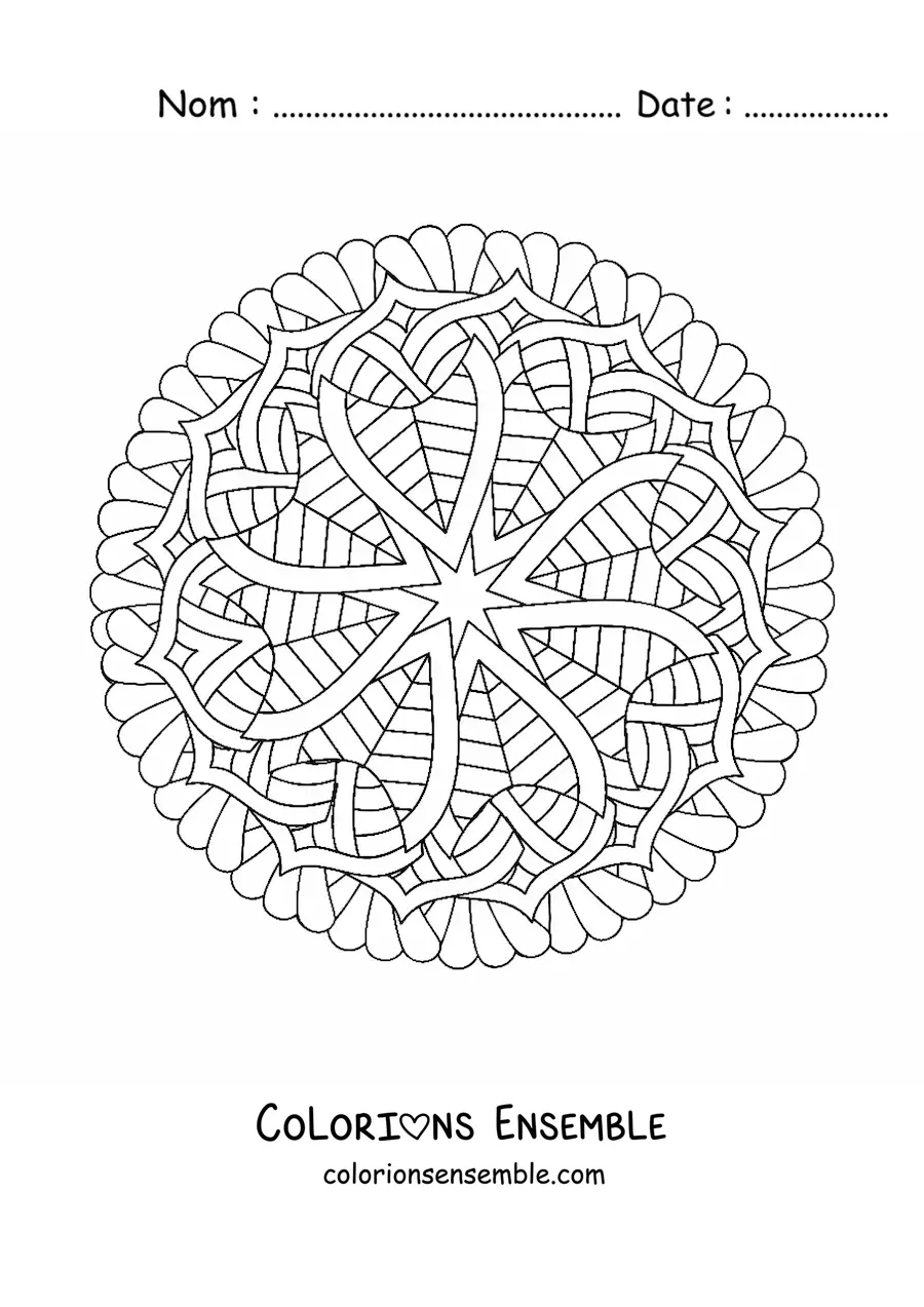 Image à colorier d'un mandala anti-stress