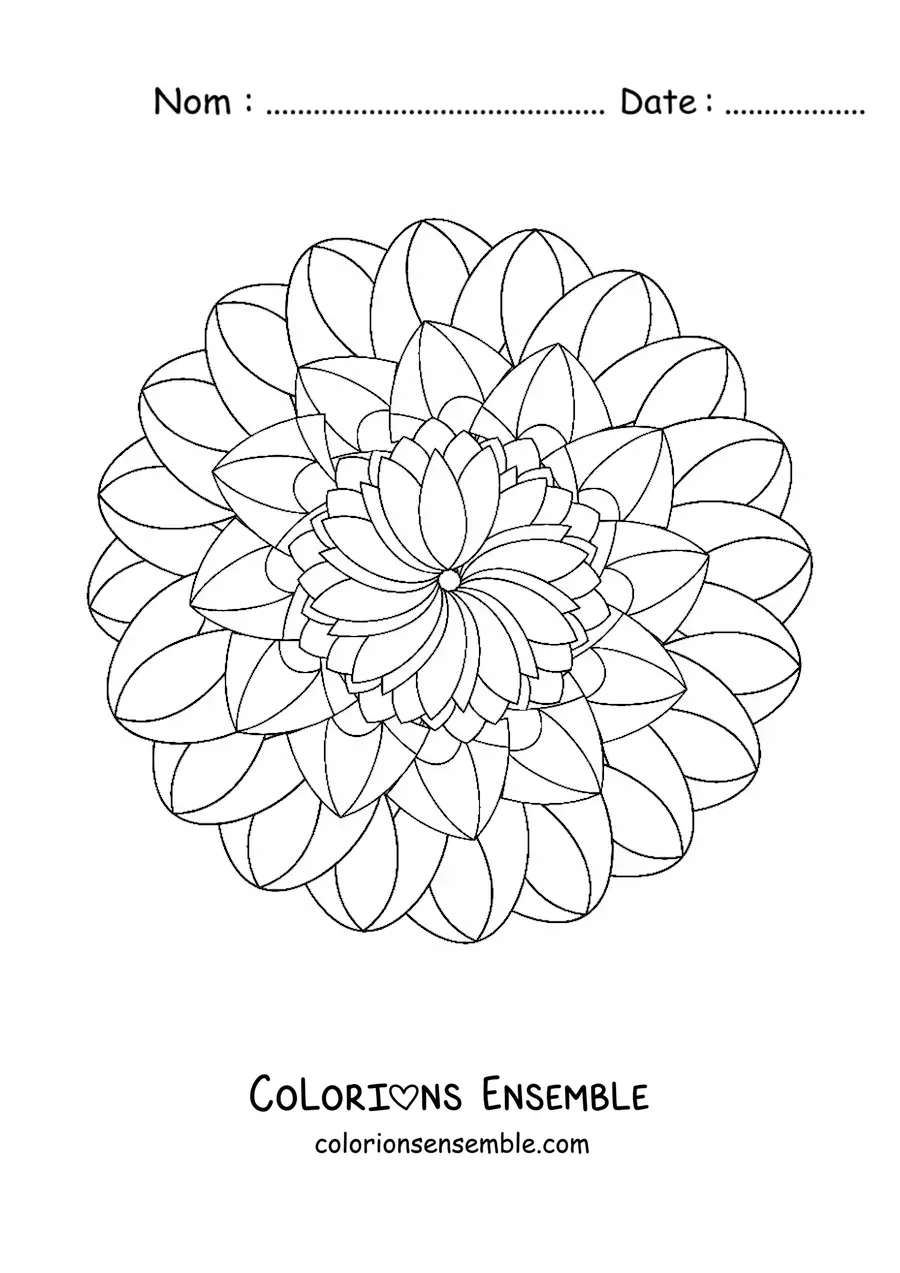 Image à colorier d'un mandala anti-stress