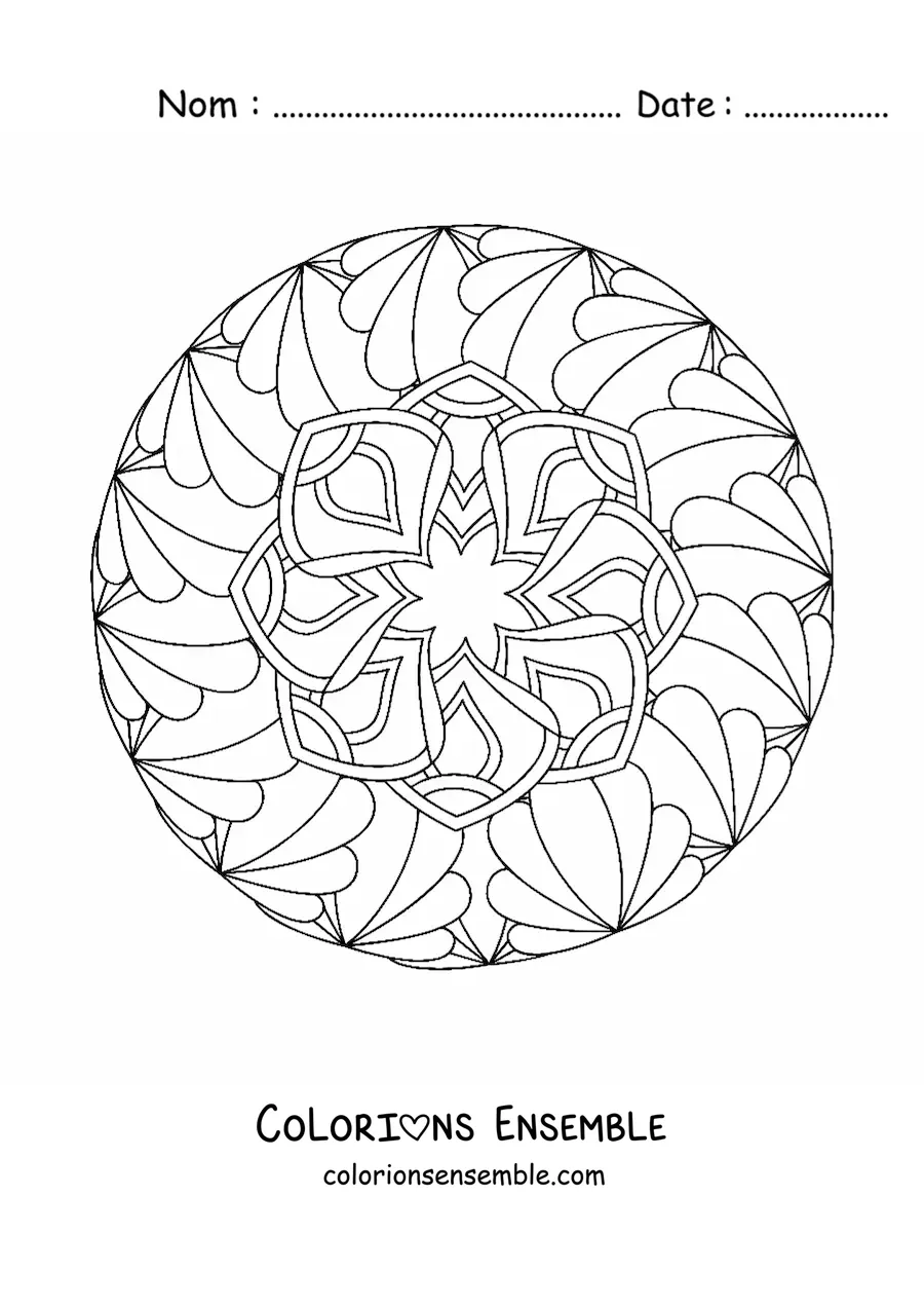 Image à colorier d'un mandala relaxant
