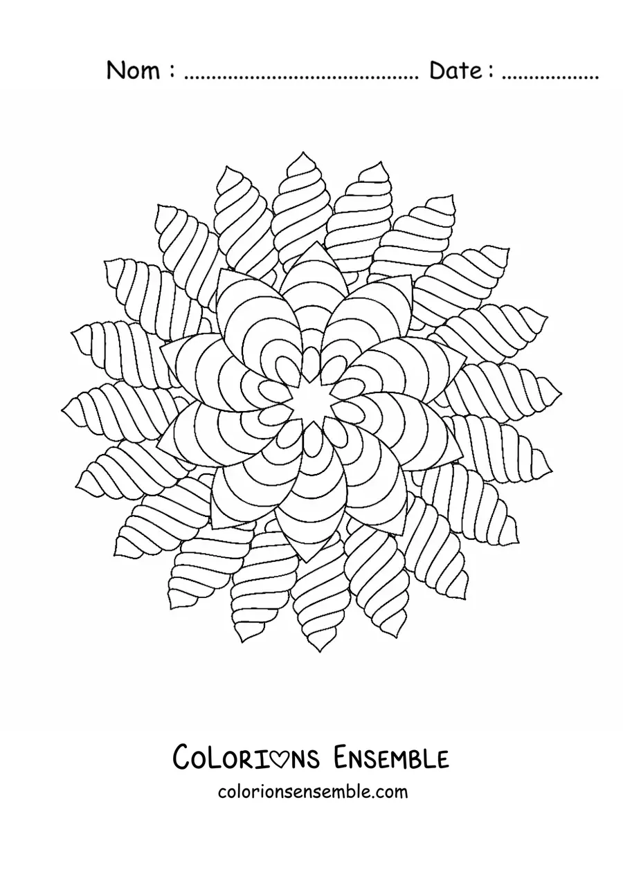 Image à colorier d'un mandala relaxant
