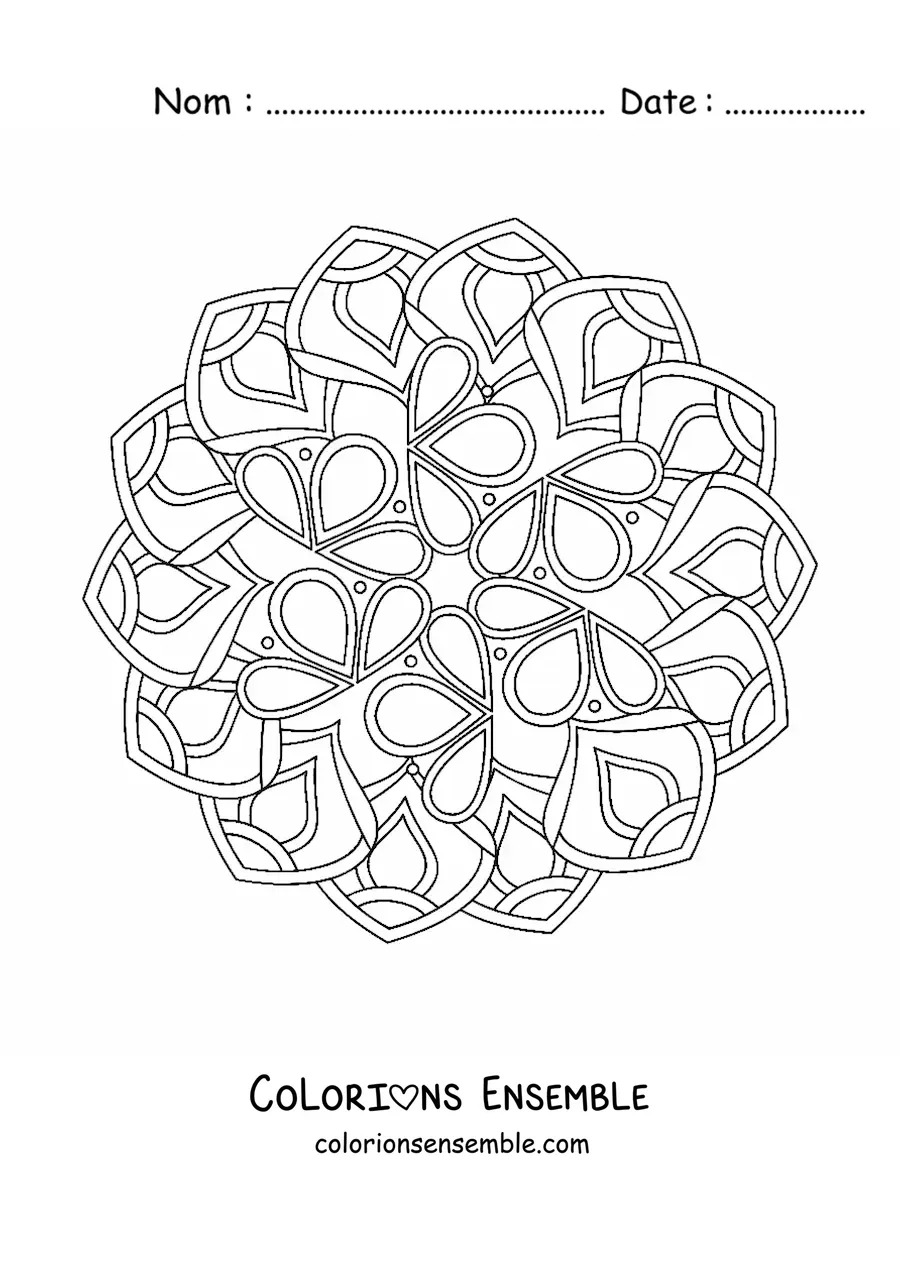 Image à colorier d'un mandala relaxant