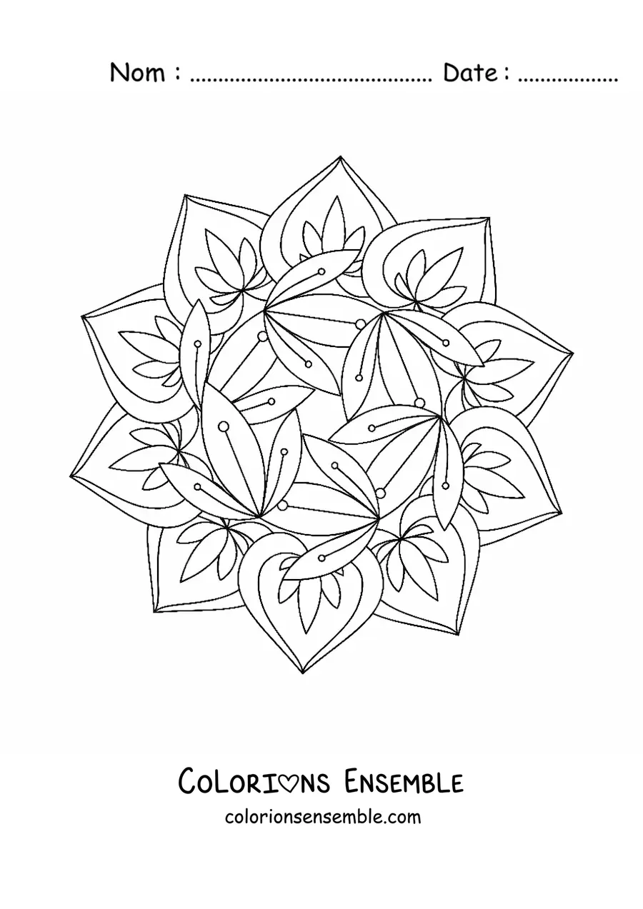 Image à colorier d'un mandala relaxant