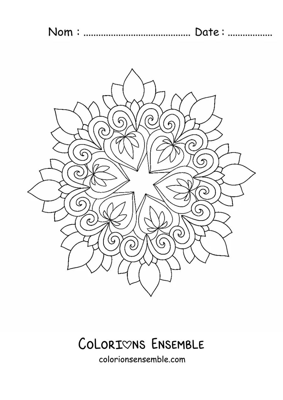 Image à colorier d'un mandala pour lutter contre l'anxiété