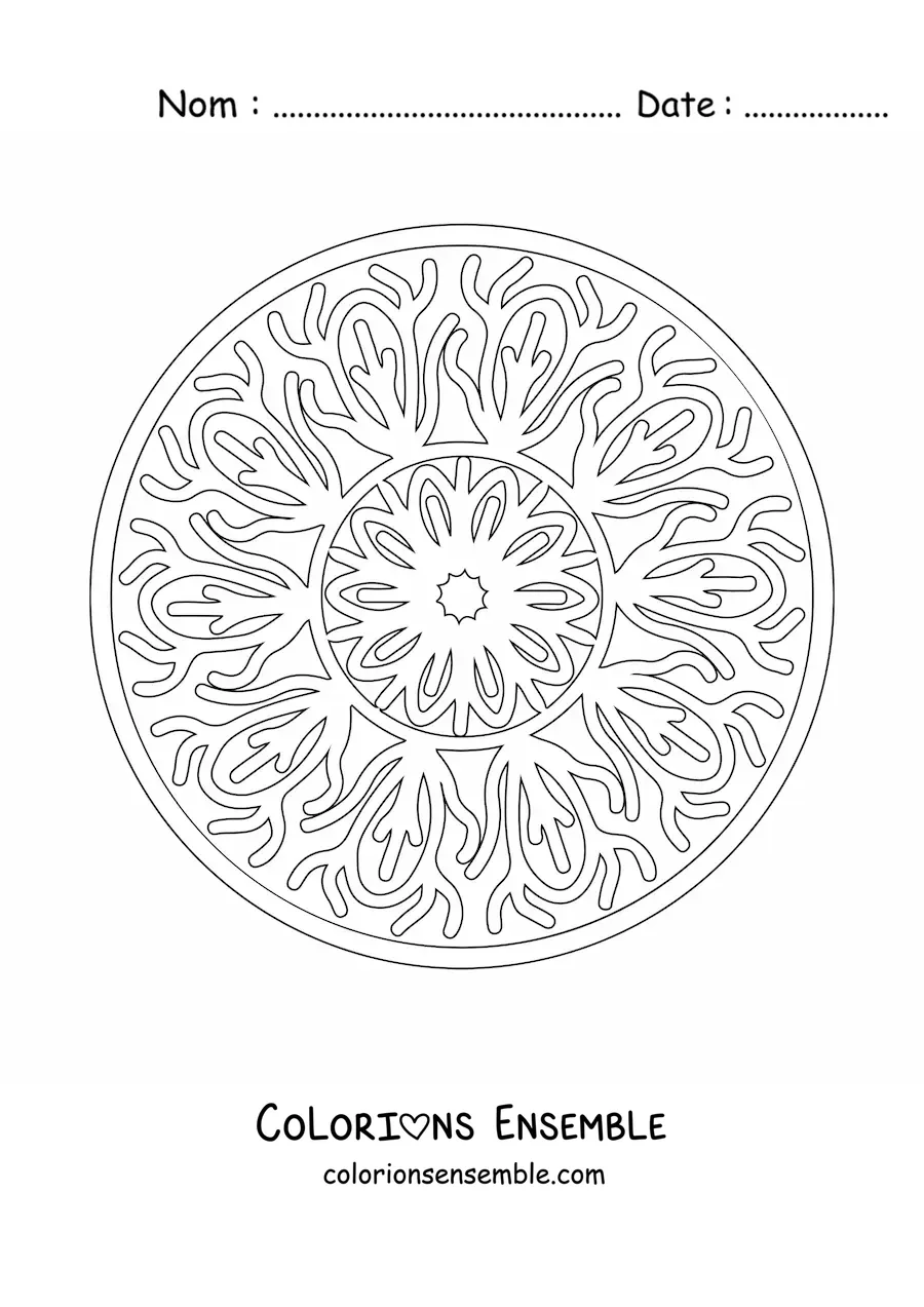 Image à colorier d'un mandala pour lutter contre l'anxiété