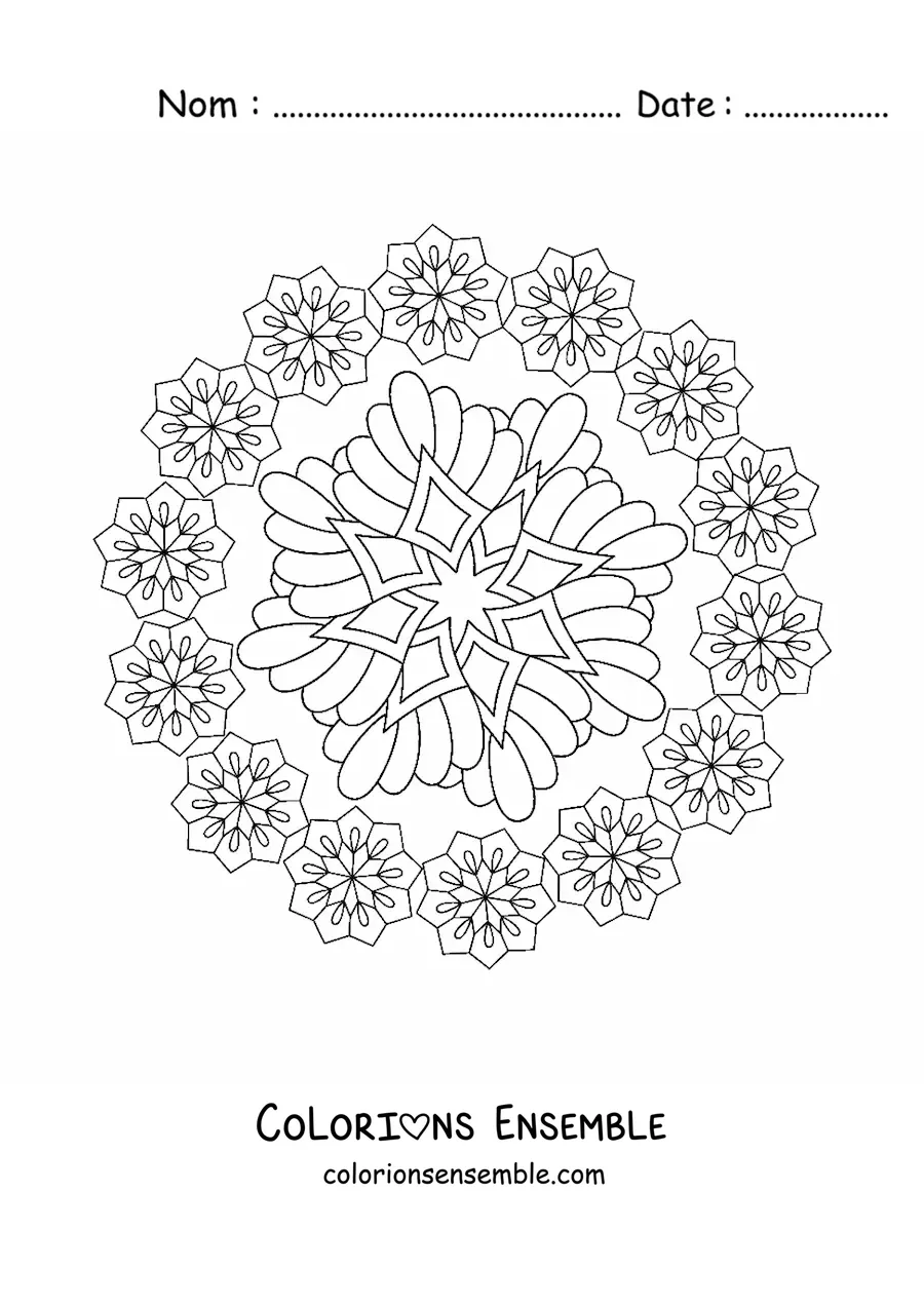 Image à colorier d'un mandala pour lutter contre l'anxiété