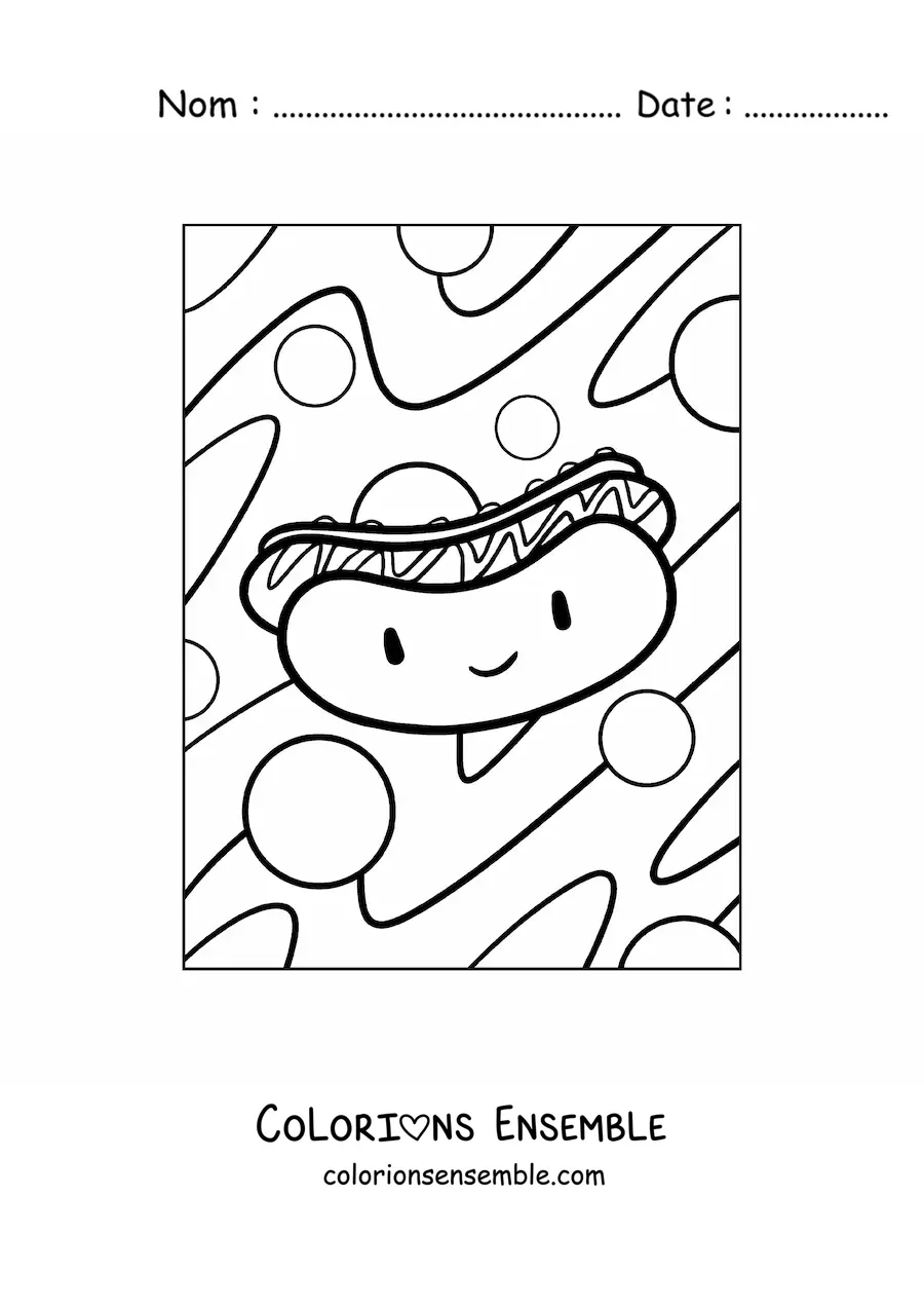 Image à colorier d'un hot-dog rigolo