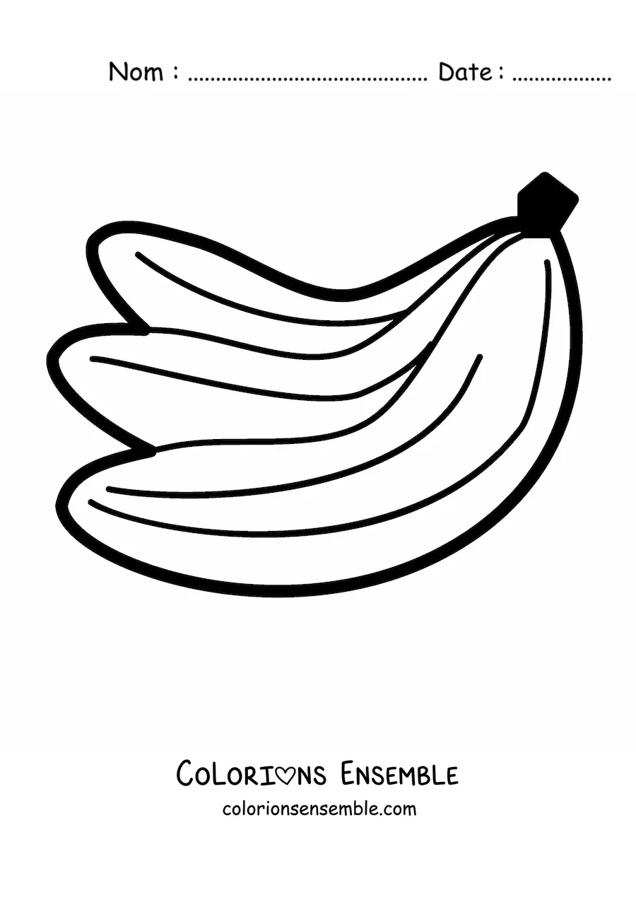 Image à colorier de trois bananes